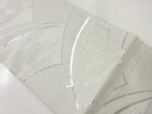 アンティーク　地紙に橋・山並模様織出し袋帯（材料）